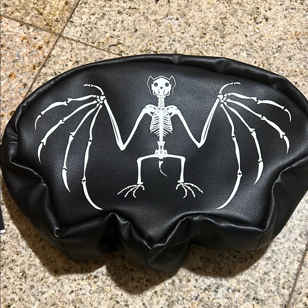 Black Bat Skeleton Cosmetic Bag